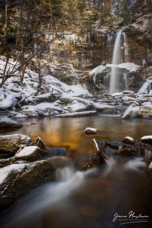 Plattekill Falls in the catskill mountains, in Winter